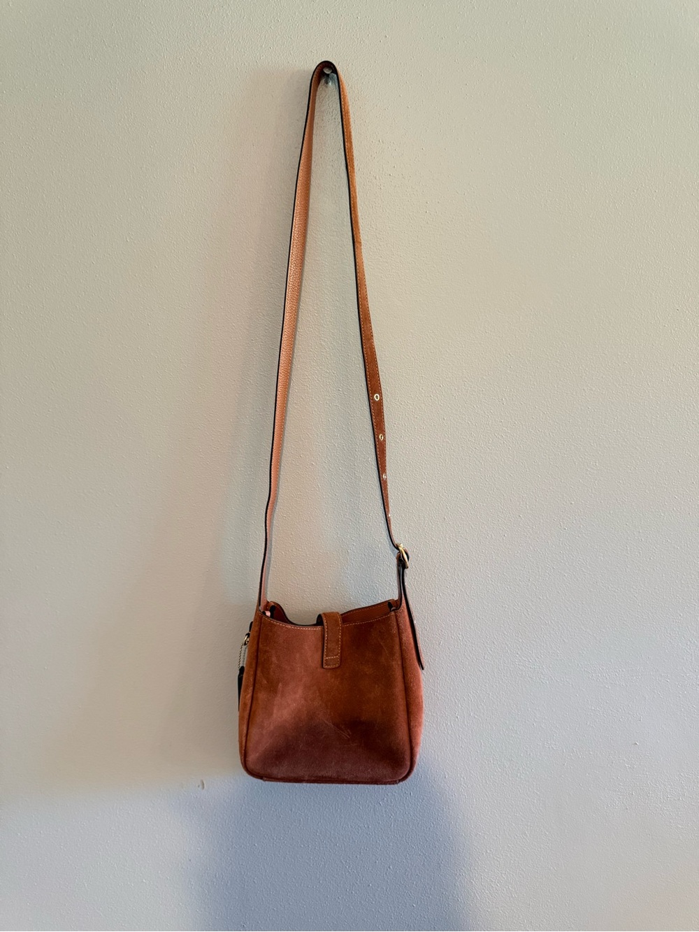 Coach Suede Hadley Small Crossbody Bag with Gold Hardware, Clay - Picture 6 of 8